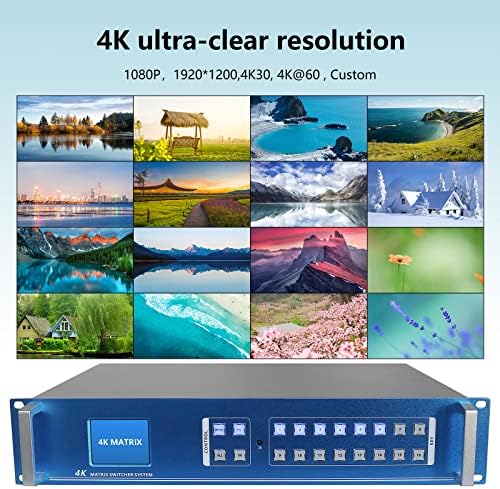 מתג מטריקס HDMI 8x16 4K60Hz מתלה מקצועי HDMI מטריקס מתג מתג מפצל תמיכה HDCP2.2/EDID/RS232/TCP/IP CONTORL