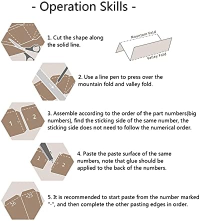 6 דוגמנות כוכבים עם חמש נקודות דגם נייר DIY דגם תלת מימד פסל נייר גביע נייר יצירתי גביע גאומטרי אוריגמי קישוט קיר בעבודת יד