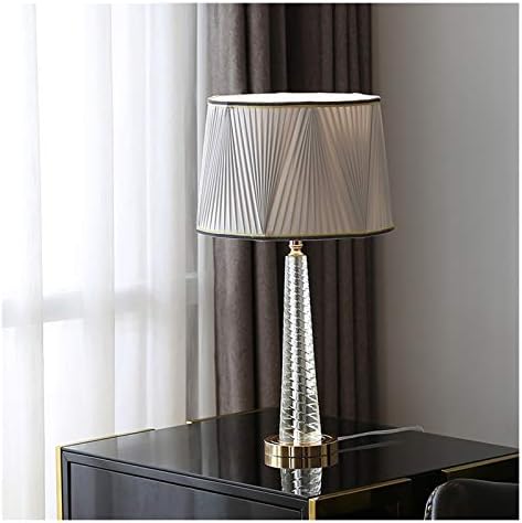 מנורות שולחן אטאי, מנורת קריאה מנורת שולחן מערבולת מודרנית גוון תוף אפור קריסטל לחדר סלון שידת לילה משפחתית