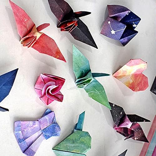 ערכת נייר אוריגמי למבוגרים לילדים, 200 גיליונות כוכבי נייר אוריגמי מרובע דו צדדי לקישוט DIY, נייר מלאכה, תפאורה של אלבומים, מלאכות מתקפלות