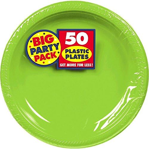 AMSCAN KIWI PARCY PACK צלחות פלסטיק - 10 - חבילה של 50