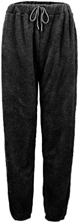 אופנת מכנסי נשים Huankd 2022 מכנסיים מזדמנים מפוארים נוחות רופפת פליס מכנסי בית חמים מכנסיים קז'ואלים