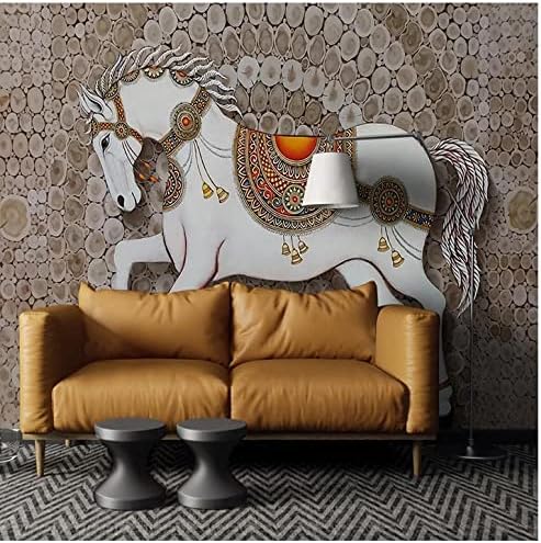 אירופאי יצירתי אצילי סוס עץ גרגר טפט טפט סלון לילדים ילדים בקיר חדר שינה דקור בית עיצוב קיר -150x120 סמ