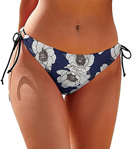 שחייה תחתונים לנשים נשים פרחוניות Seaxy הדפס ביקיני תחתיות קושרות צד לבוש חוף ברזילאי בגד ים סקסי תחתון