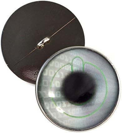 כפתור מחשב סייבר תפור על עיני זכוכית 30 ממ כפתורי בעלי חיים ממולאים שקעים עם לולאה לבובה סרוגה פסלים רכים ממולאים או תכשיטים מייצרים - סט של 2
