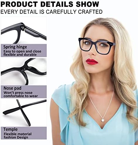 6 חבילה אופנה קריאת משקפיים לנשים גברים כחול אור חסימת גדול כיכר קוראי עם אביב ציר