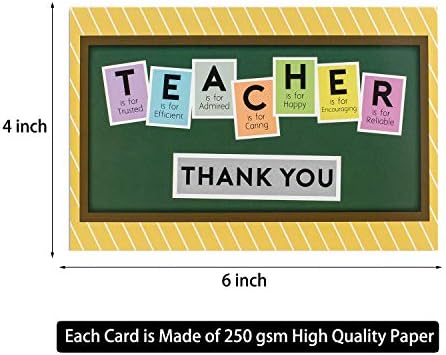 24 חבילות כרטיסי תודה למורה-כרטיסי הערכה למורים חמודים ב -24 עיצובים ייחודיים - כרטיס ברכה לכרטיס יום המורים-כרטיסי מורה לסוף השנה, הערות תודה למורים 4 על 6 אינץ