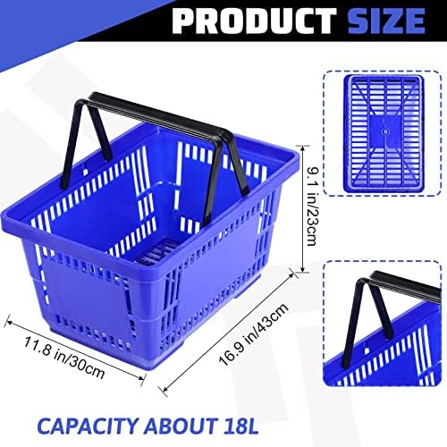 20 חבילות סל קניות מכולת עם ידית 16.9 x 11.8 x 9.1 אינץ 'סל פלסטיק סל פלסטי
