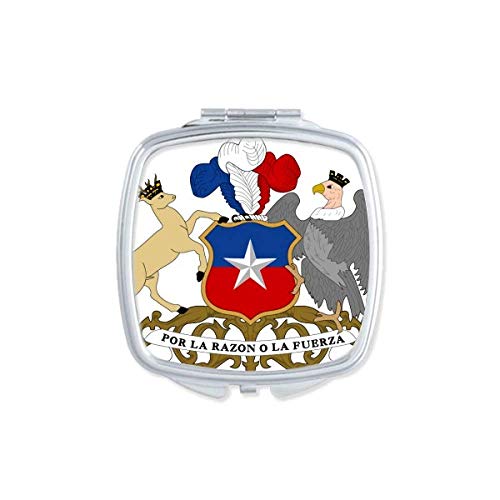 צ ' ילה לאומי סמל המדינה מראה נייד קומפקטי כיס איפור כפול צדדי זכוכית