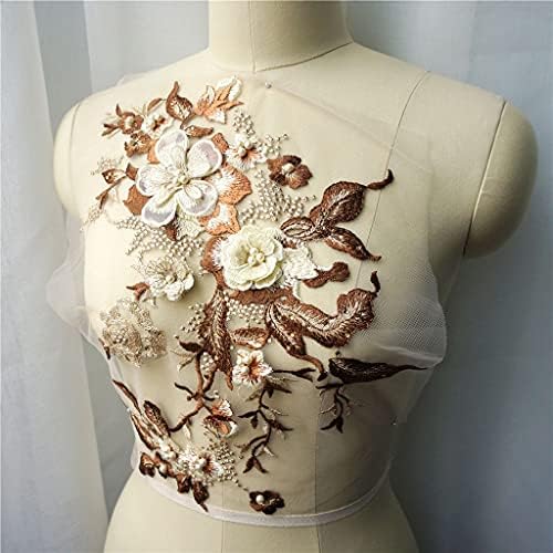 Uxzdx cujux חום 3D פרחים חרוזי חרוזים אבני חן אפליקציות רקמות שמלת כלה קישוט לקציצות רשת תפור על תיקון לשמלה DIY