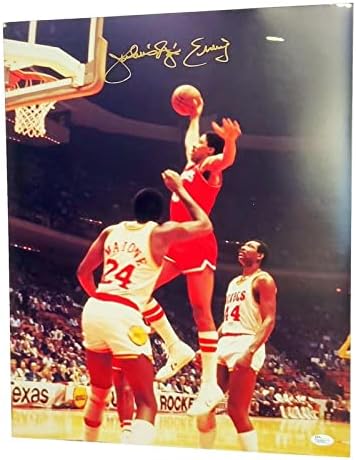 יוליוס ארווינג דר ג'יי חתום בתמונה 16x20 חתימה 76ers JSA Q75822 - תמונות NBA עם חתימה עם חתימה