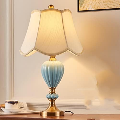 CCBUY סגנון אירופי מנורת שולחן חדר שינה מנורת מיטה חדר מיטה חמה חמה קרמיקה מנורה מנורת חדר שינה לימוד