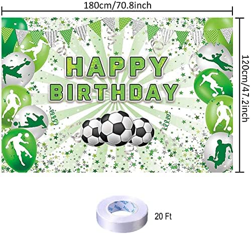 כדורגל נושאים מסיבת יום הולדת קישוט כדורגל יום הולדת שמח רקע תמונה רקע באנר פוסטר עבור כדורגל מסיבת קישוטי ספקי צד 70.8 איקס 47.2 אינץ