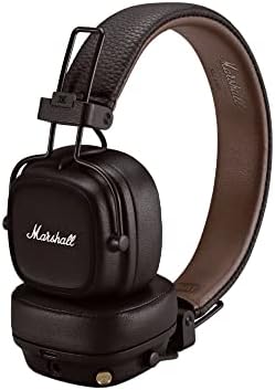 Marshall Major IV אוזניות Bluetooth באוזן, רמקול נייד בראון ואמברטון בלוטות ' - שחור ופליז