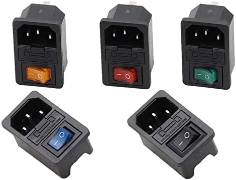 מתג נדנדה של לידון 1 PCS התמזג IEC 320 C14 שקע חשמל עם מחבר תקע מחבר מתג נתיך מנורה עם נתיך