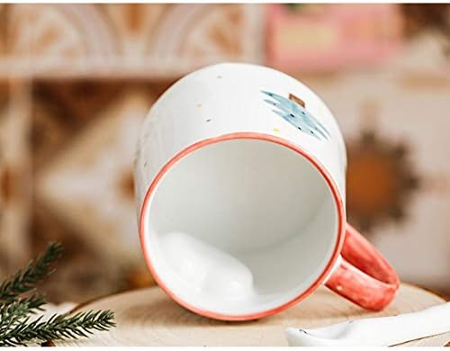 ספל חג המולד של דופילה עם כיסוי כפית, ספל מגמת אישיות יצירתי, כוס קפה זוגית, כוס חרסינה כוס חרסינה כוס חרסינה